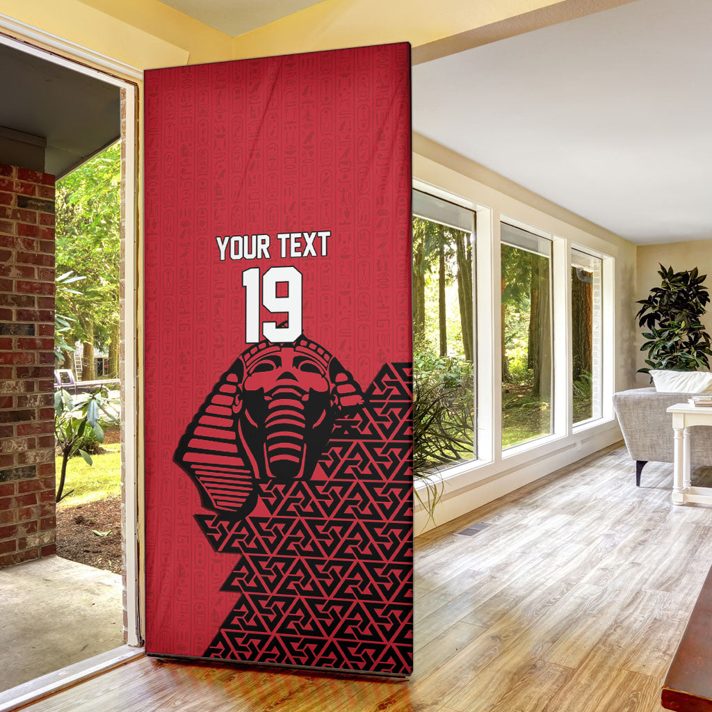 Custom World Football 2026 Egypt Door Cover Pharaohs Hieroglyphs Pride Red Version