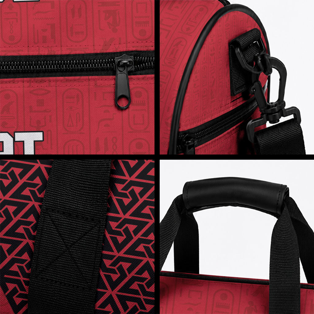 World Football 2026 Egypt Duffle Bag Pharaohs Hieroglyphs Pride Red Version