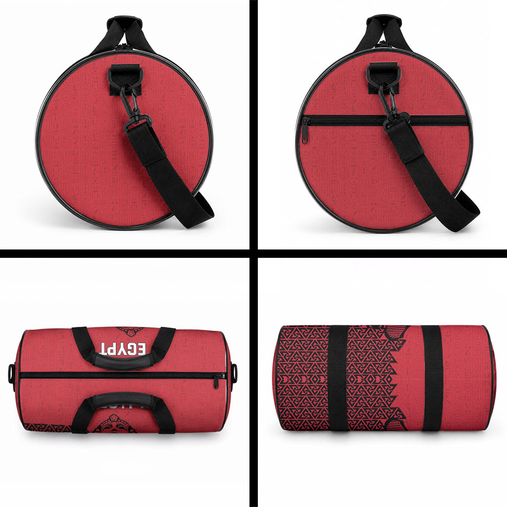 World Football 2026 Egypt Duffle Bag Pharaohs Hieroglyphs Pride Red Version