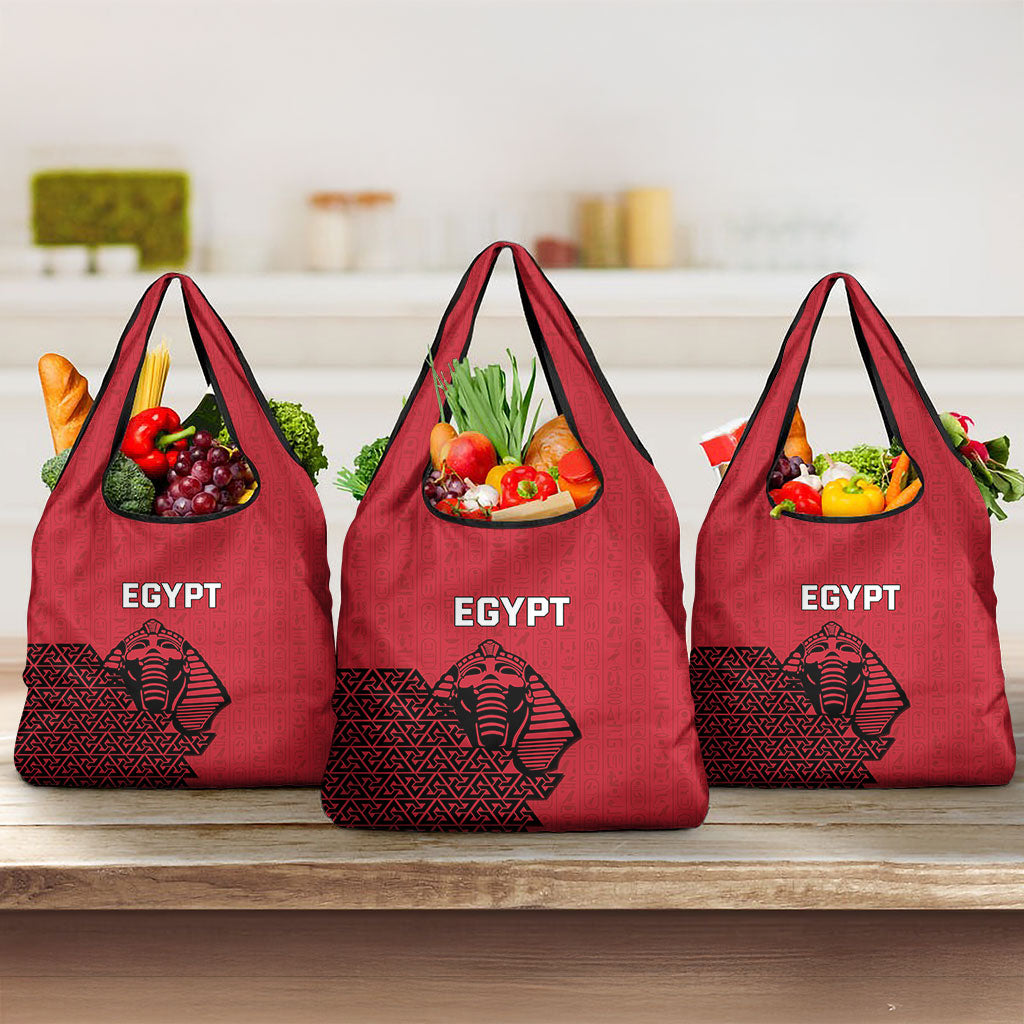 World Football 2026 Egypt Grocery Bag Pharaohs Hieroglyphs Pride Red Version