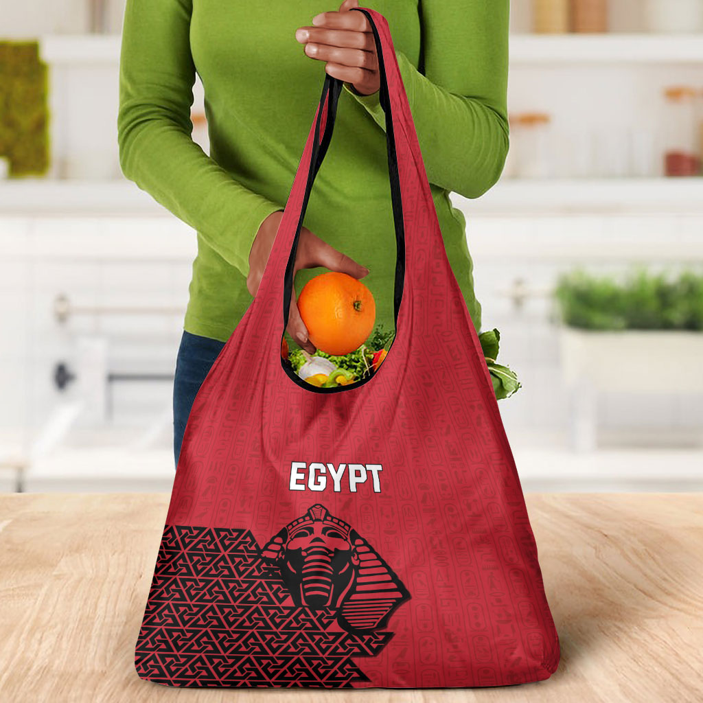 World Football 2026 Egypt Grocery Bag Pharaohs Hieroglyphs Pride Red Version