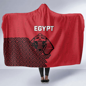 World Football 2026 Egypt Hooded Blanket Pharaohs Hieroglyphs Pride Red Version