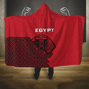 World Football 2026 Egypt Hooded Blanket Pharaohs Hieroglyphs Pride Red Version