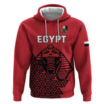 Custom World Football 2026 Egypt Hoodie Pharaohs Hieroglyphs Pride Red Version