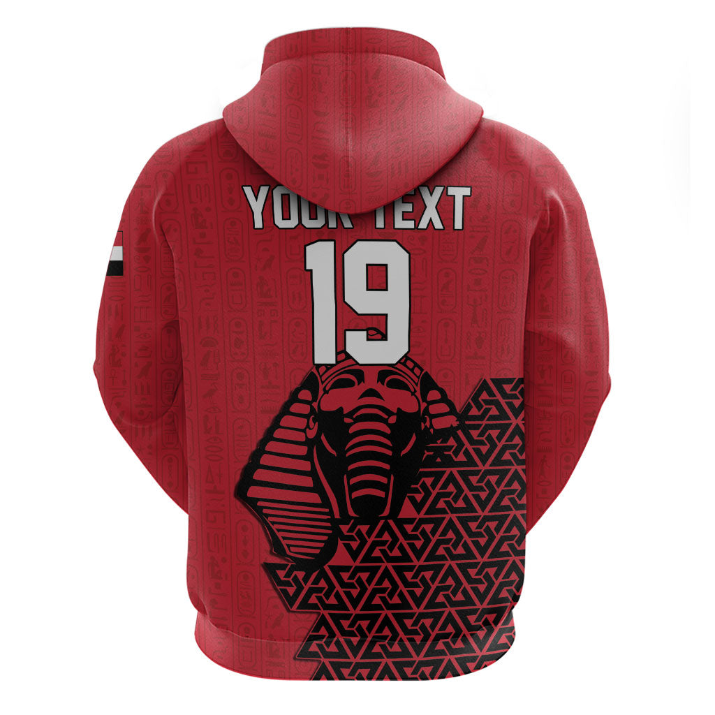 Custom World Football 2026 Egypt Hoodie Pharaohs Hieroglyphs Pride Red Version