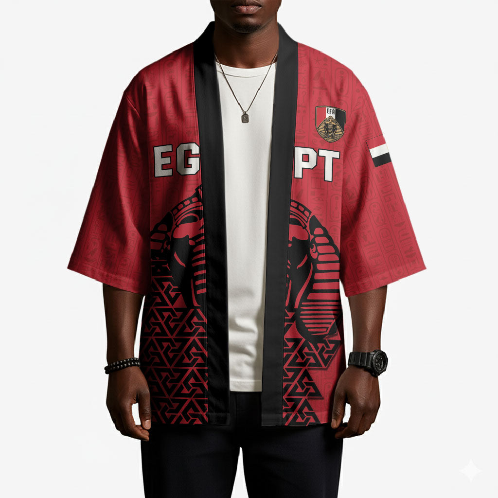 Custom World Football 2026 Egypt Kimono Pharaohs Hieroglyphs Pride Red Version