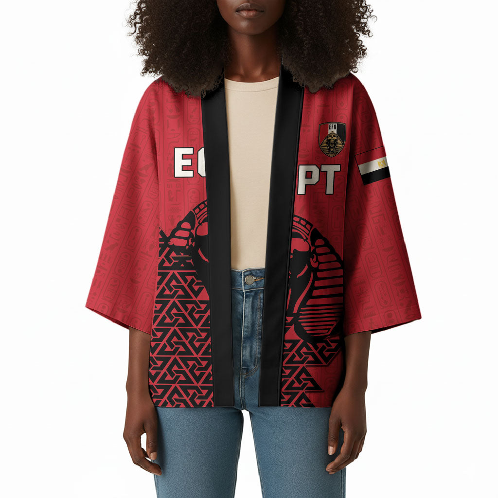 Custom World Football 2026 Egypt Kimono Pharaohs Hieroglyphs Pride Red Version