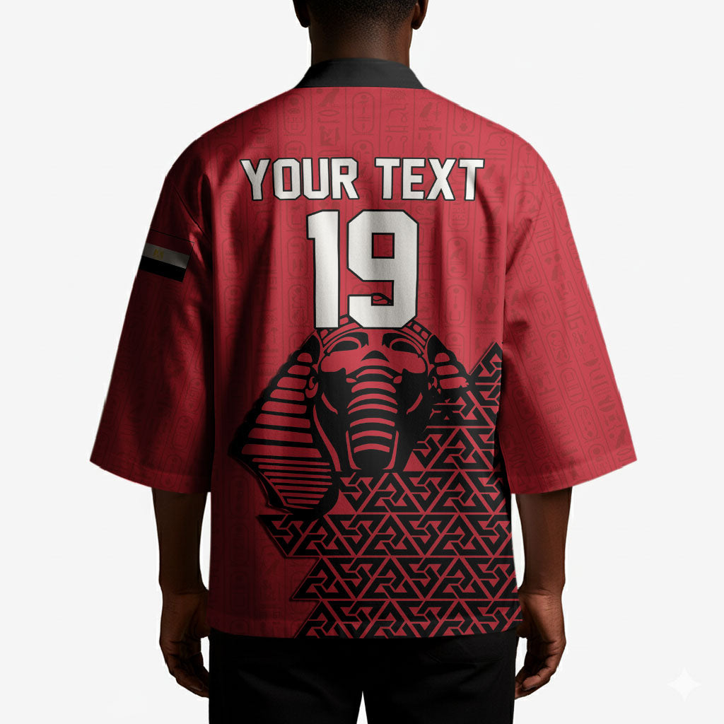 Custom World Football 2026 Egypt Kimono Pharaohs Hieroglyphs Pride Red Version