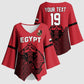 Custom World Football 2026 Egypt Kimono Sleeve Blouse Pharaohs Hieroglyphs Pride Red Version