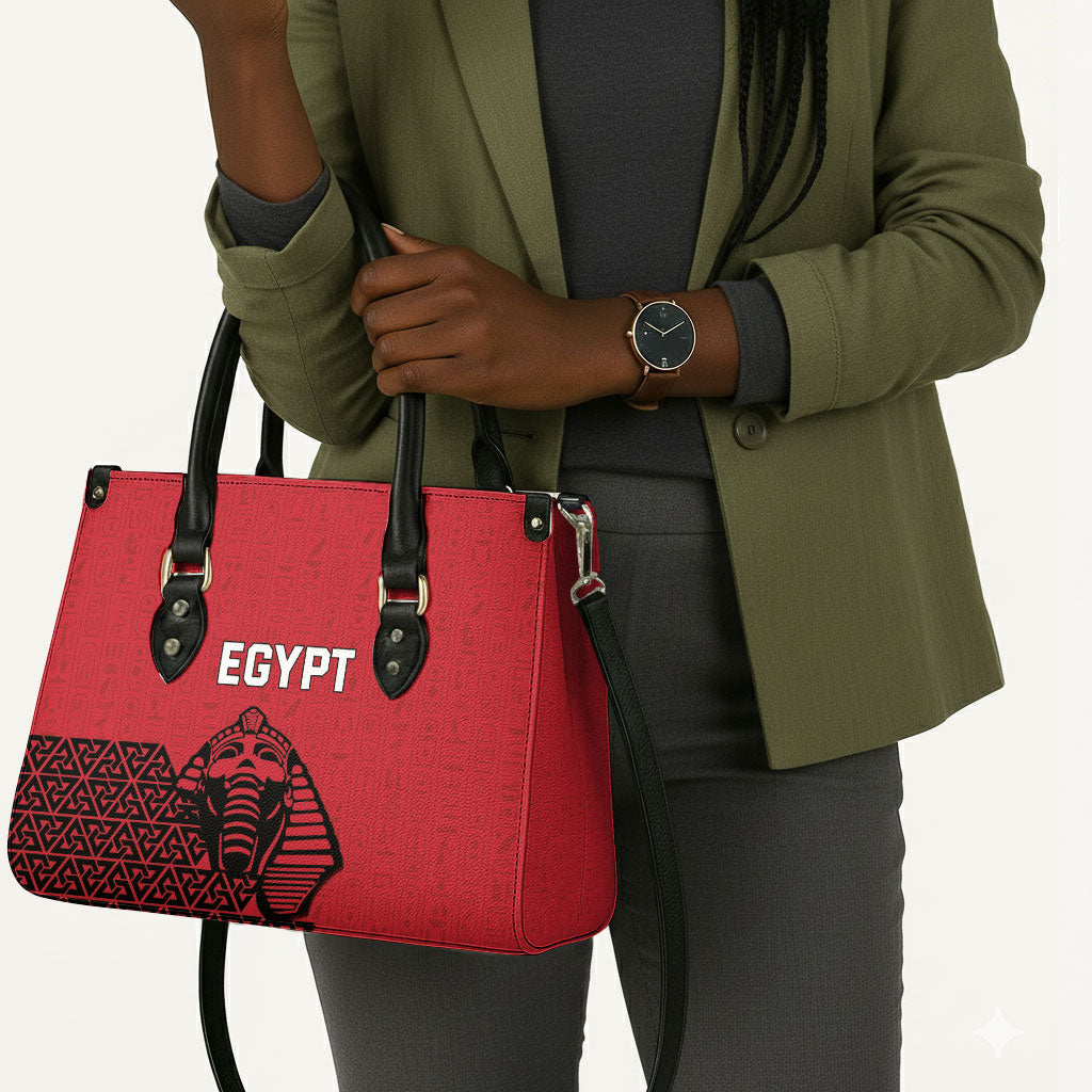 World Football 2026 Egypt Leather Bag Pharaohs Hieroglyphs Pride Red Version