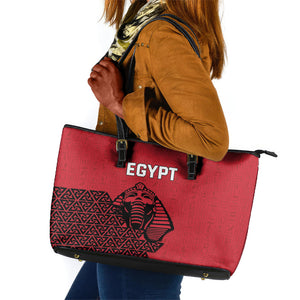 World Football 2026 Egypt Leather Tote Bag Pharaohs Hieroglyphs Pride Red Version
