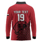 Custom World Football 2026 Egypt Long Sleeve Polo Shirt Pharaohs Hieroglyphs Pride Red Version