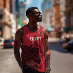 Custom World Football 2026 Egypt Men Tank Top Pharaohs Hieroglyphs Pride Red Version