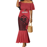 Custom World Football 2026 Egypt Mermaid Dress Pharaohs Hieroglyphs Pride Red Version