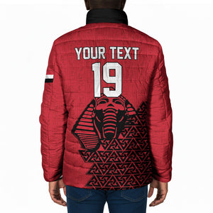 Custom World Football 2026 Egypt Padded Jacket Pharaohs Hieroglyphs Pride Red Version