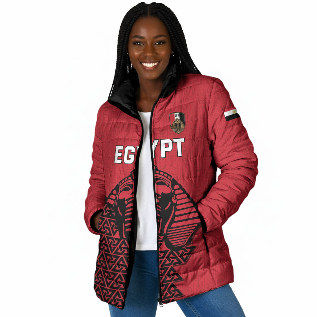 Custom World Football 2026 Egypt Padded Jacket Pharaohs Hieroglyphs Pride Red Version
