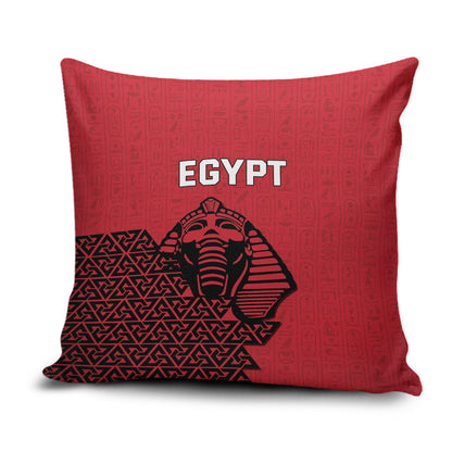 World Football 2026 Egypt Pillow Cover Pharaohs Hieroglyphs Pride Red Version