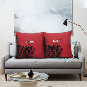 World Football 2026 Egypt Pillow Cover Pharaohs Hieroglyphs Pride Red Version