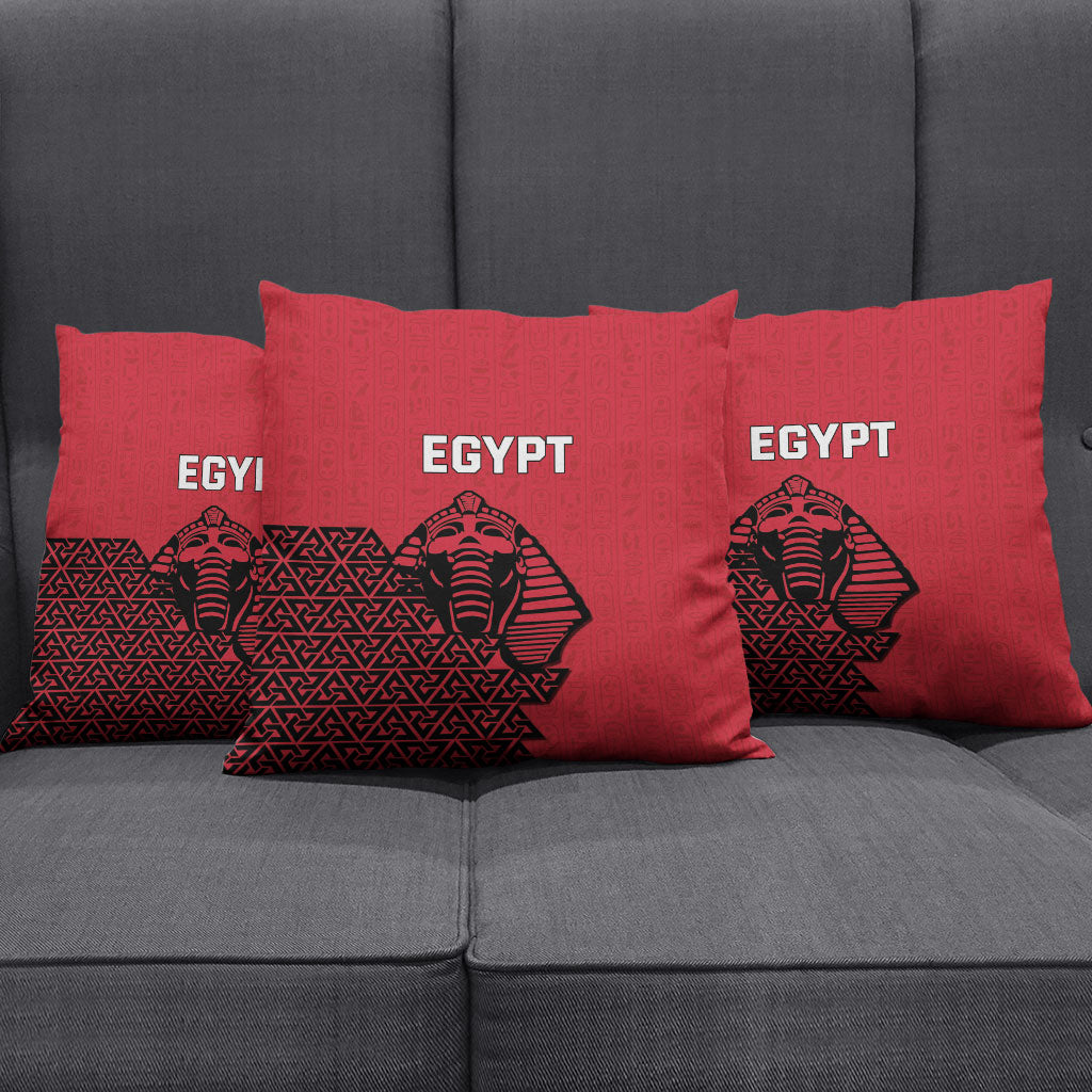 World Football 2026 Egypt Pillow Cover Pharaohs Hieroglyphs Pride Red Version
