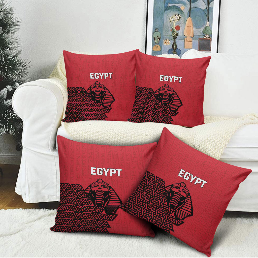 World Football 2026 Egypt Pillow Cover Pharaohs Hieroglyphs Pride Red Version