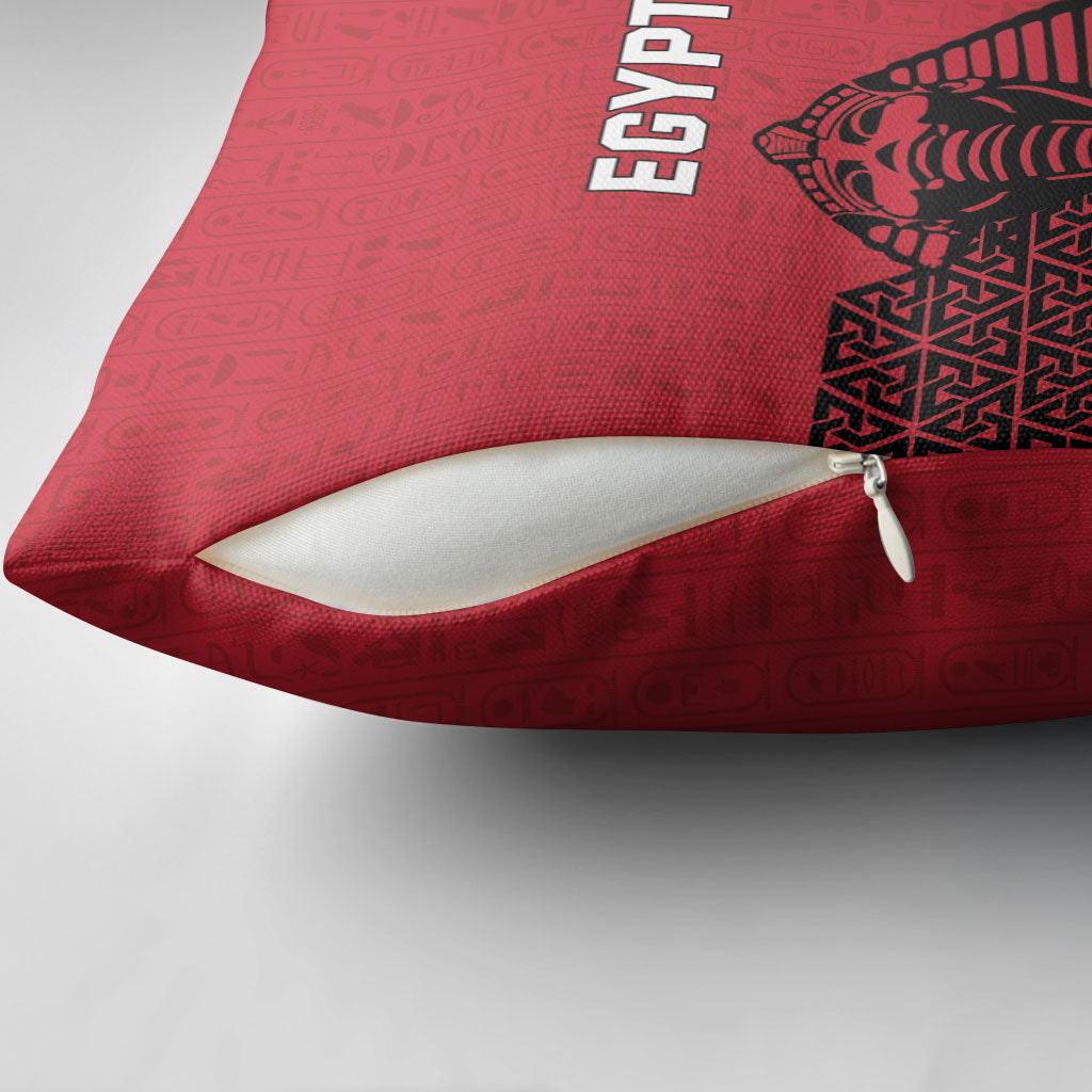 World Football 2026 Egypt Pillow Cover Pharaohs Hieroglyphs Pride Red Version