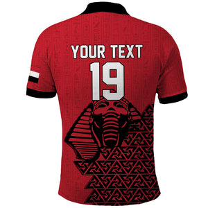 Custom World Football 2026 Egypt Polo Shirt Pharaohs Hieroglyphs Pride Red Version