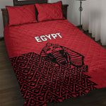 World Football 2026 Egypt Quilt Bed Set Pharaohs Hieroglyphs Pride Red Version