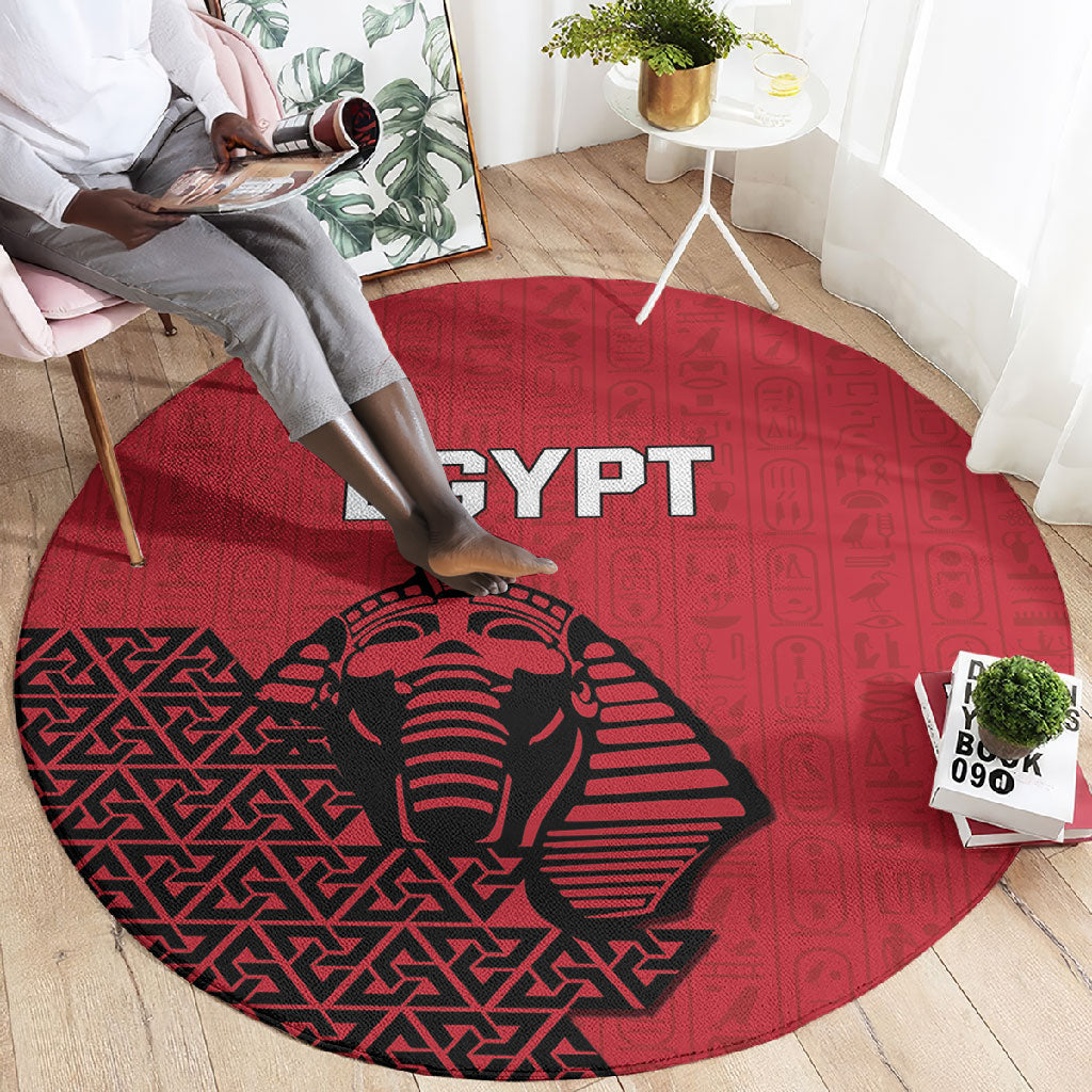 World Football 2026 Egypt Round Carpet Pharaohs Hieroglyphs Pride Red Version