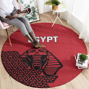 World Football 2026 Egypt Round Carpet Pharaohs Hieroglyphs Pride Red Version