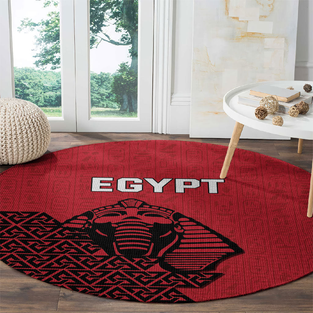 World Football 2026 Egypt Round Carpet Pharaohs Hieroglyphs Pride Red Version