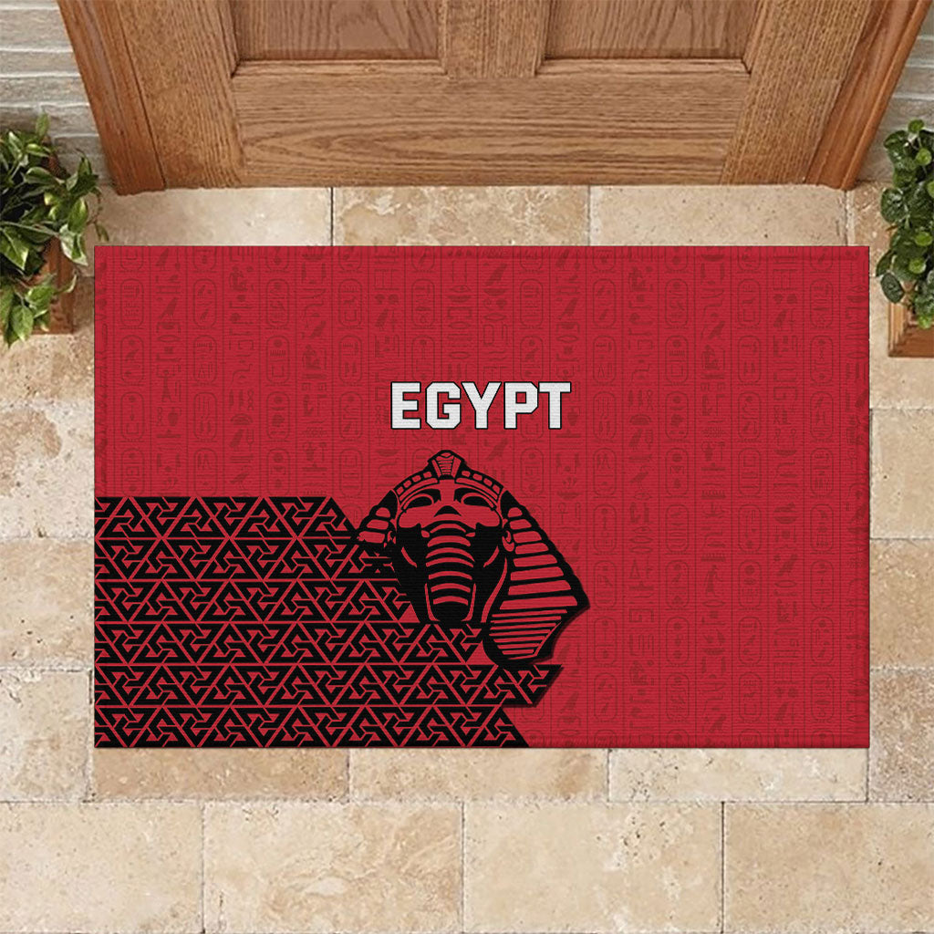 World Football 2026 Egypt Rubber Doormat Pharaohs Hieroglyphs Pride Red Version