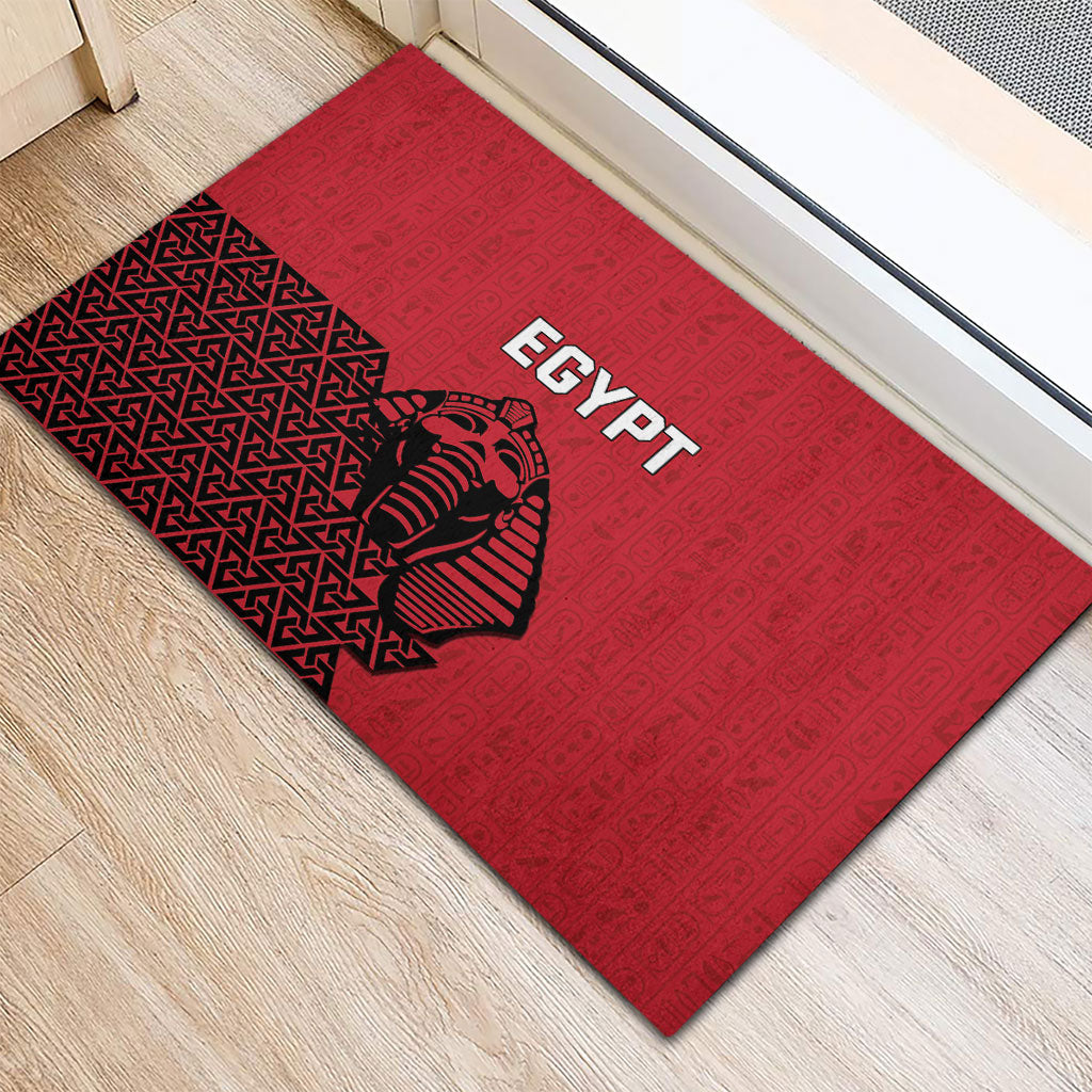 World Football 2026 Egypt Rubber Doormat Pharaohs Hieroglyphs Pride Red Version