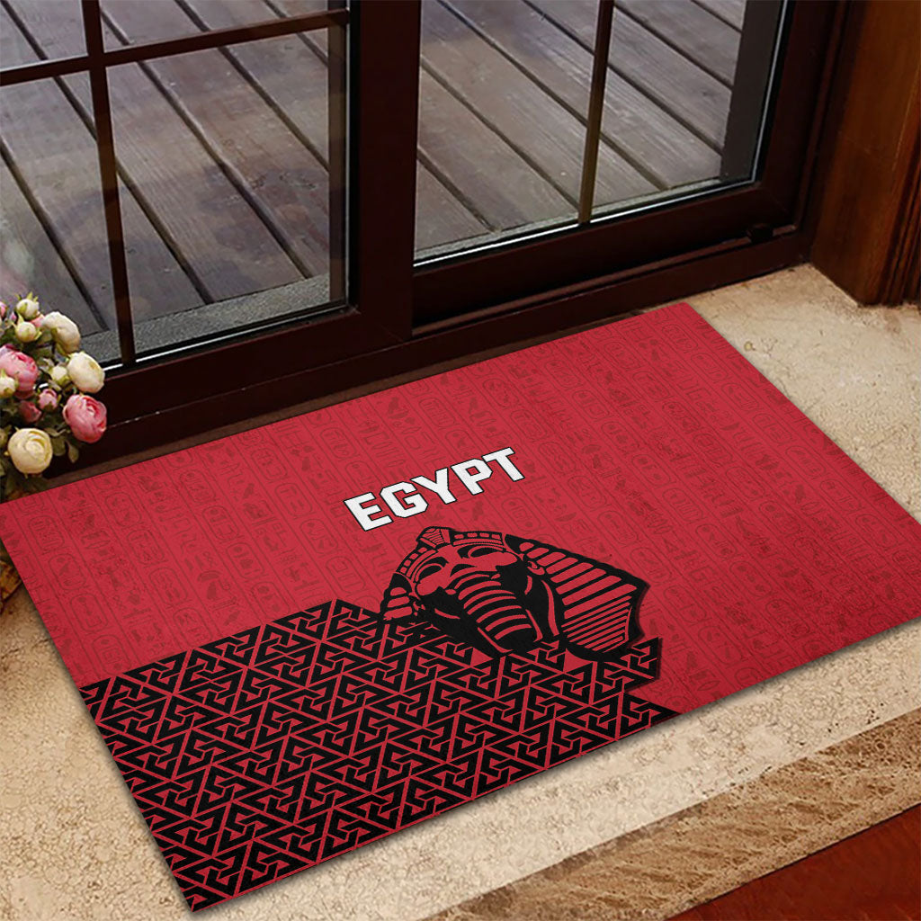 World Football 2026 Egypt Rubber Doormat Pharaohs Hieroglyphs Pride Red Version