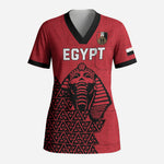 Custom World Football 2026 Egypt Scrub Top Pharaohs Hieroglyphs Pride Red Version