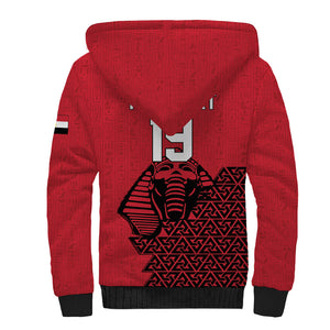 Custom World Football 2026 Egypt Sherpa Hoodie Pharaohs Hieroglyphs Pride Red Version