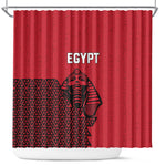 World Football 2026 Egypt Shower Curtain Pharaohs Hieroglyphs Pride Red Version