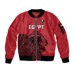 Custom World Football 2026 Egypt Sleeve Zip Bomber Jacket Pharaohs Hieroglyphs Pride Red Version
