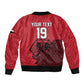 Custom World Football 2026 Egypt Sleeve Zip Bomber Jacket Pharaohs Hieroglyphs Pride Red Version