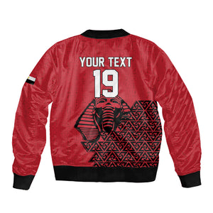 Custom World Football 2026 Egypt Sleeve Zip Bomber Jacket Pharaohs Hieroglyphs Pride Red Version
