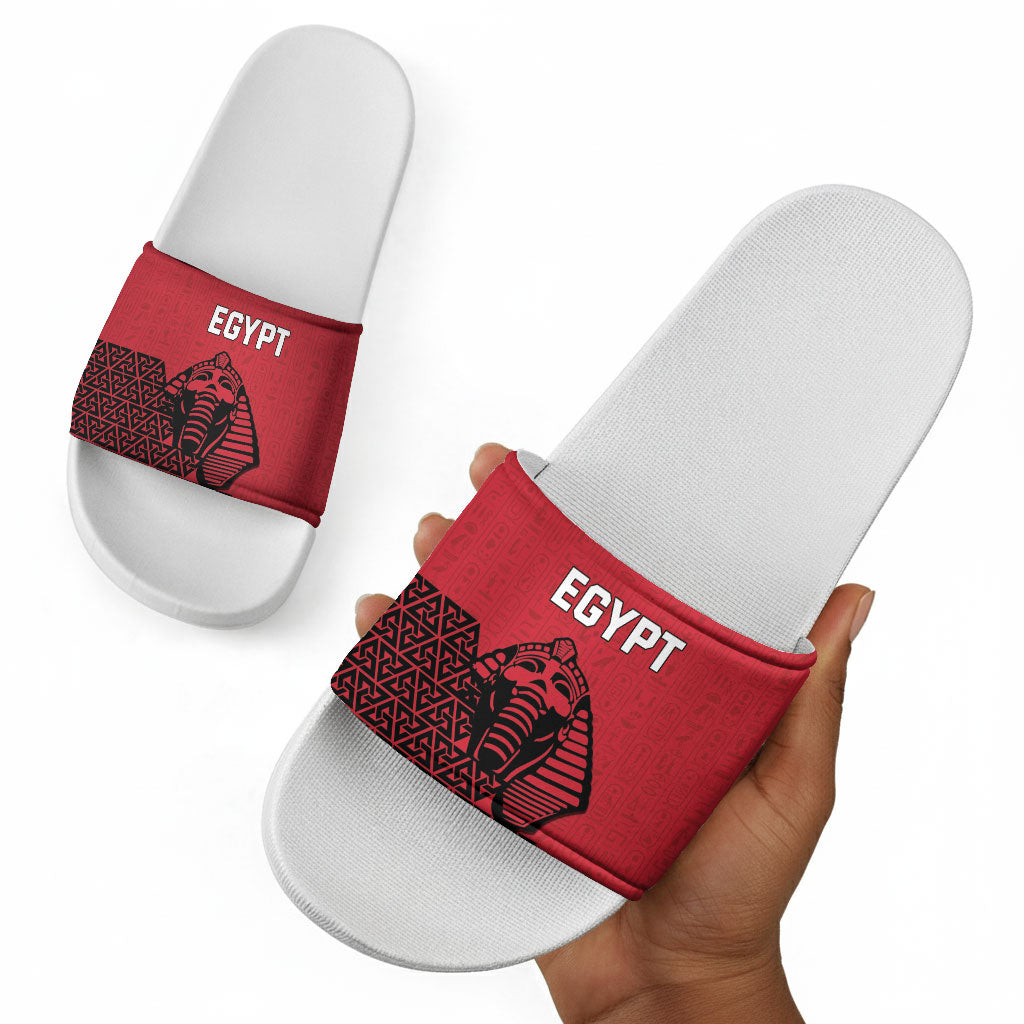 World Football 2026 Egypt Slide Sandals Pharaohs Hieroglyphs Pride Red Version