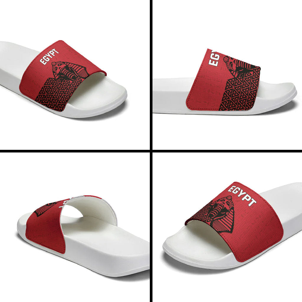 World Football 2026 Egypt Slide Sandals Pharaohs Hieroglyphs Pride Red Version