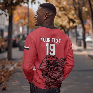 Custom World Football 2026 Egypt Sweatshirt Pharaohs Hieroglyphs Pride Red Version