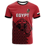 Custom World Football 2026 Egypt T shirt Pharaohs Hieroglyphs Pride Red Version