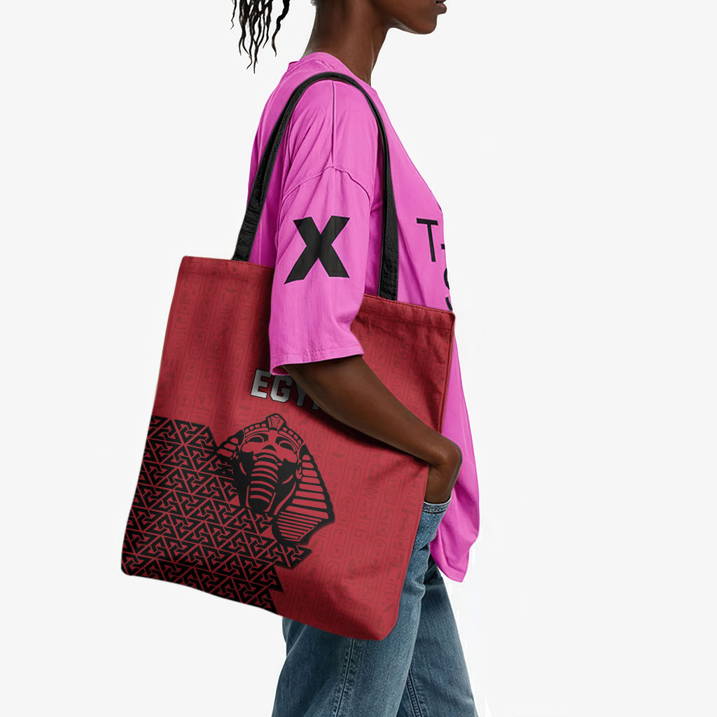 World Football 2026 Egypt Tote Bag Pharaohs Hieroglyphs Pride Red Version