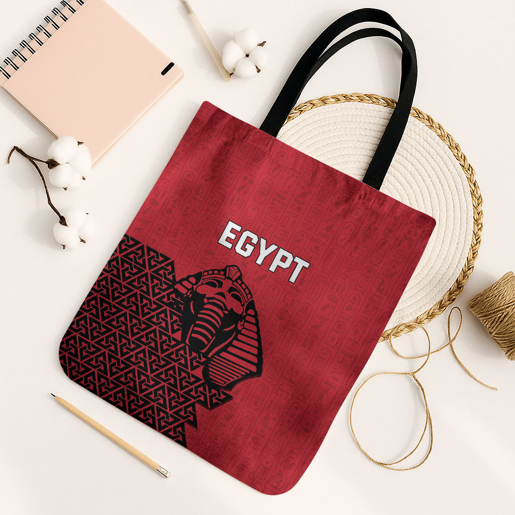 World Football 2026 Egypt Tote Bag Pharaohs Hieroglyphs Pride Red Version