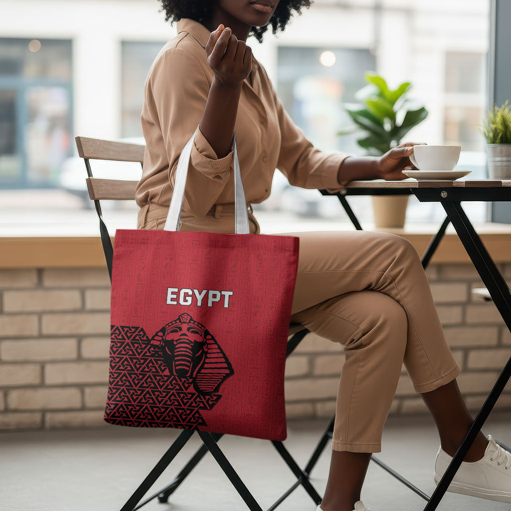 World Football 2026 Egypt Tote Bag Pharaohs Hieroglyphs Pride Red Version