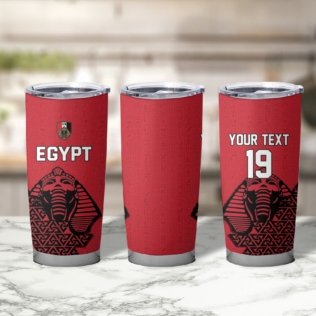 Custom World Football 2026 Egypt Tumbler Cup Pharaohs Hieroglyphs Pride Red Version