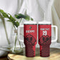 Custom World Football 2026 Egypt Tumbler With Handle Pharaohs Hieroglyphs Pride Red Version
