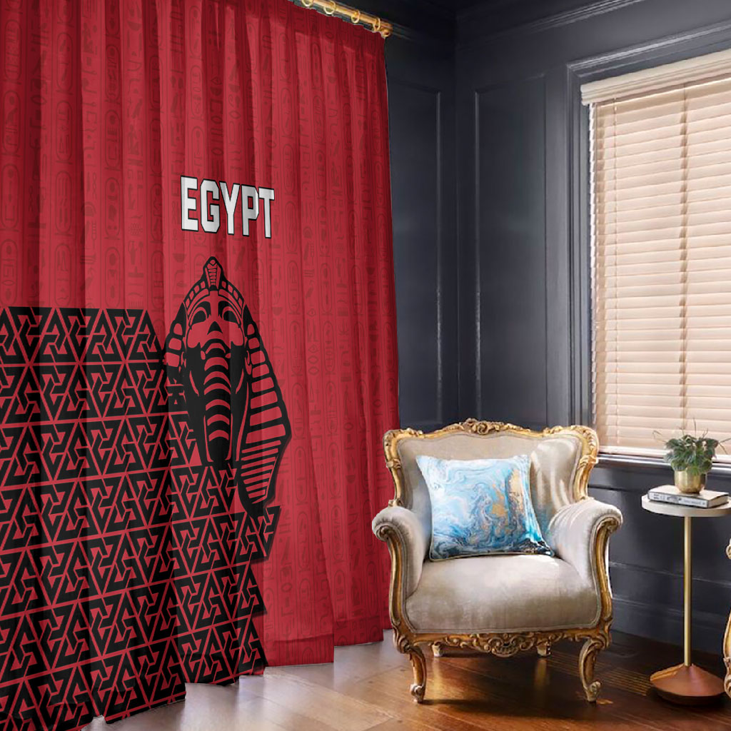 World Football 2026 Egypt Window Curtain Pharaohs Hieroglyphs Pride Red Version