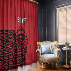World Football 2026 Egypt Window Curtain Pharaohs Hieroglyphs Pride Red Version
